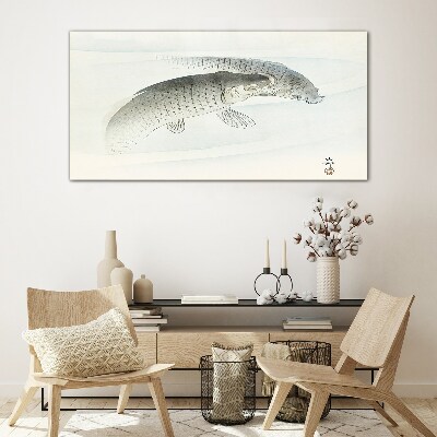 Tableau imprimé sur verre Les poissons dansent dans l'eau calme