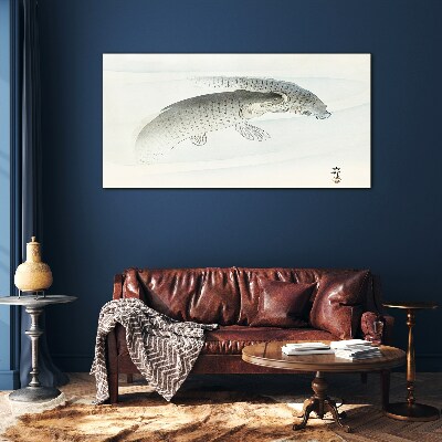 Tableau imprimé sur verre Les poissons dansent dans l'eau calme