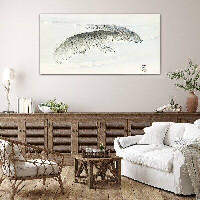Tableau imprimé sur verre Les poissons dansent dans l'eau calme