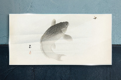 Tableau sur verre Koi en eau calme
