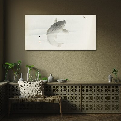Tableau sur verre Koi en eau calme