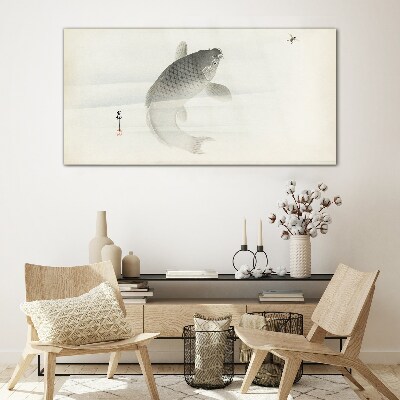 Tableau sur verre Koi en eau calme