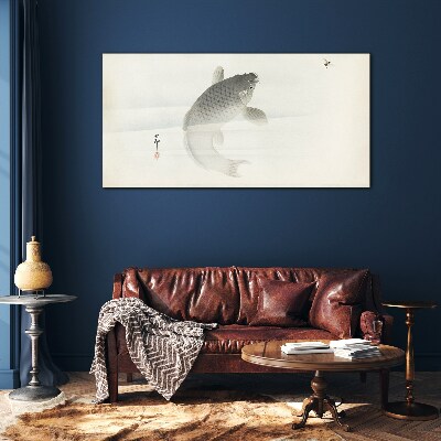 Tableau sur verre Koi en eau calme