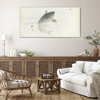 Tableau sur verre Koi en eau calme