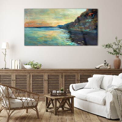 Tableau imprimé sur verre Un paysage balnéaire paisible