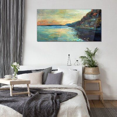 Tableau imprimé sur verre Un paysage balnéaire paisible