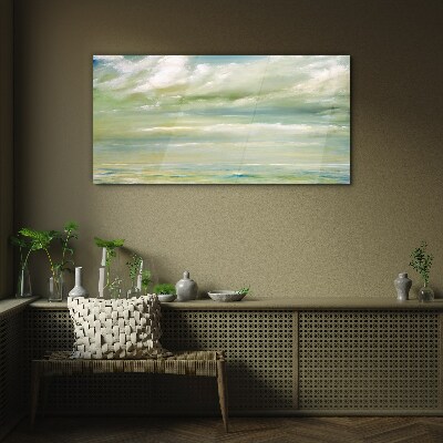 Tableau photo sur verre Ciel paisible au-dessus de la mer