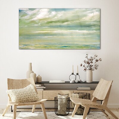 Tableau photo sur verre Ciel paisible au-dessus de la mer