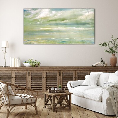 Tableau photo sur verre Ciel paisible au-dessus de la mer