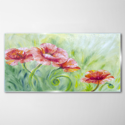 Tableau imprimé sur verre Un paysage floral aux tons pastel
