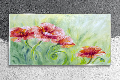 Tableau imprimé sur verre Un paysage floral aux tons pastel