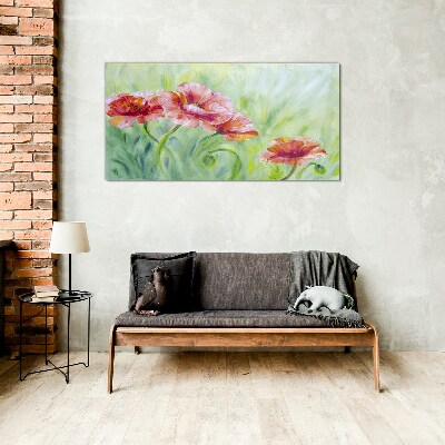 Tableau imprimé sur verre Un paysage floral aux tons pastel