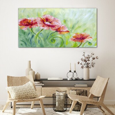 Tableau imprimé sur verre Un paysage floral aux tons pastel