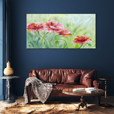 Tableau imprimé sur verre Un paysage floral aux tons pastel