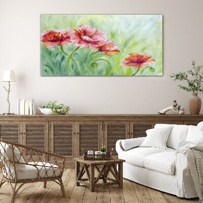 Tableau imprimé sur verre Un paysage floral aux tons pastel
