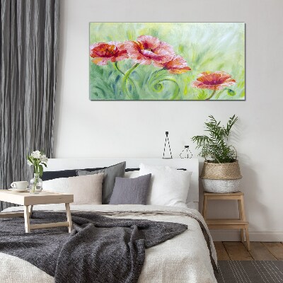 Tableau imprimé sur verre Un paysage floral aux tons pastel