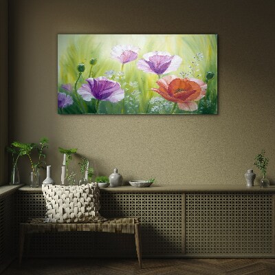 Tableau verre imprimé Un jardin fleuri aux couleurs pastel