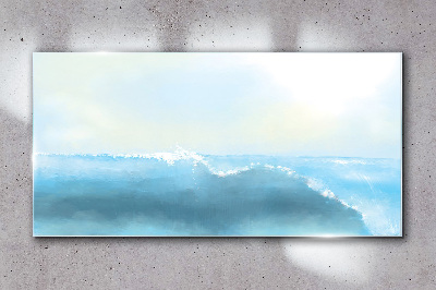 Tableau en verre Le calme d'une vague de mer