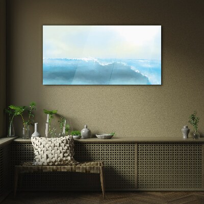 Tableau en verre Le calme d'une vague de mer