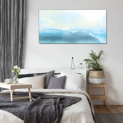 Tableau en verre Le calme d'une vague de mer