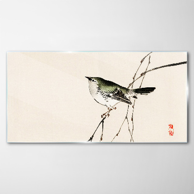 Tableau verre imprimé Un oiseau sur une branche