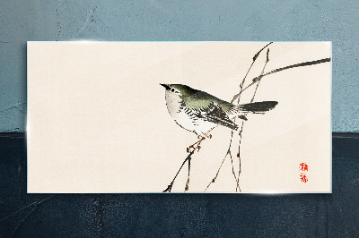 Tableau verre imprimé Un oiseau sur une branche