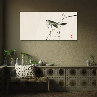 Tableau verre imprimé Un oiseau sur une branche