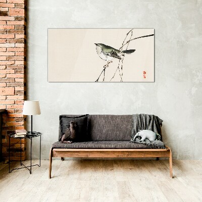 Tableau verre imprimé Un oiseau sur une branche