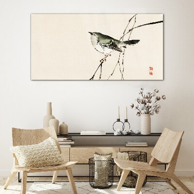 Tableau verre imprimé Un oiseau sur une branche