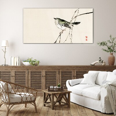 Tableau verre imprimé Un oiseau sur une branche
