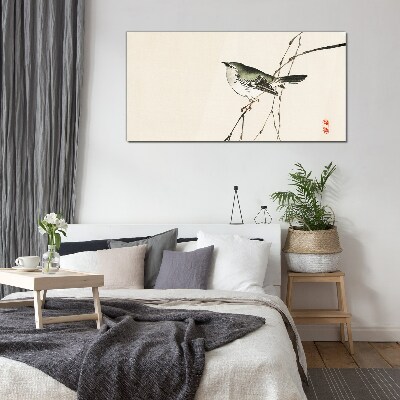 Tableau verre imprimé Un oiseau sur une branche