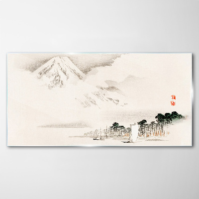 Tableau photo sur verre La tranquillité du paysage de montagne