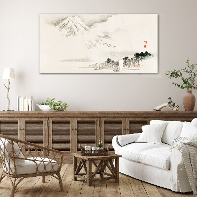 Tableau photo sur verre La tranquillité du paysage de montagne