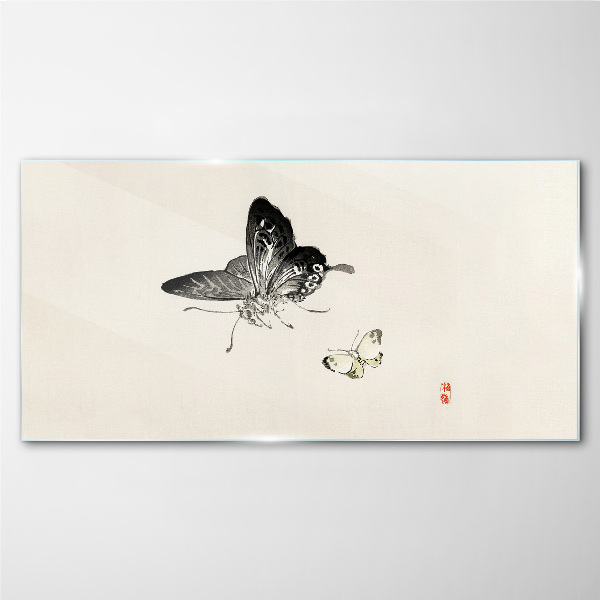 Tableau sur verre Papillons en délicate harmonie
