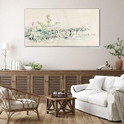 Tableau verre imprimé La paix de la nature aux couleurs délicates