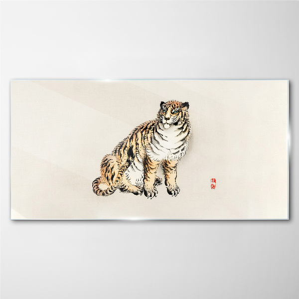 Tableau en verre Un tigre contre un ciel lumineux