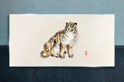 Tableau en verre Un tigre contre un ciel lumineux