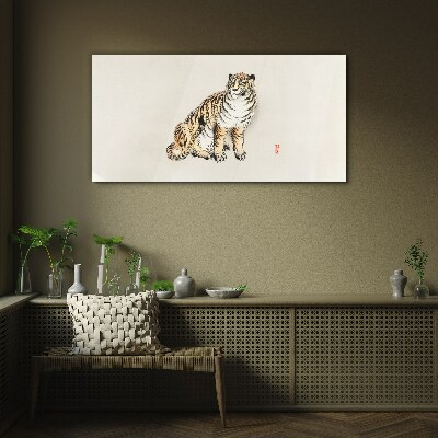 Tableau en verre Un tigre contre un ciel lumineux
