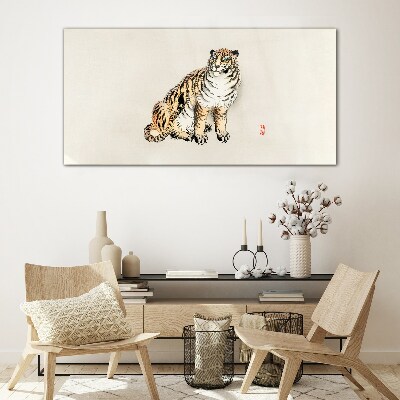 Tableau en verre Un tigre contre un ciel lumineux