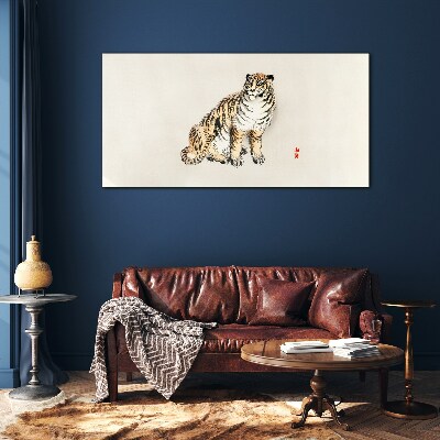 Tableau en verre Un tigre contre un ciel lumineux