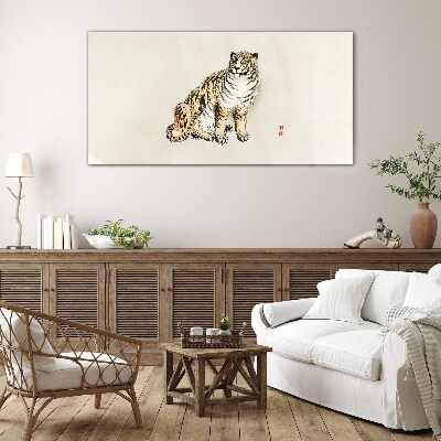 Tableau en verre Un tigre contre un ciel lumineux