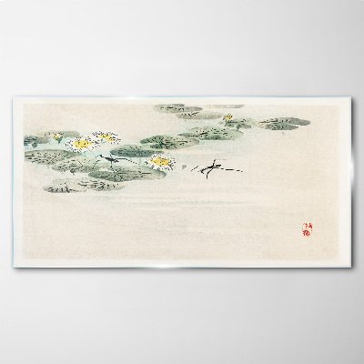 Tableau verre imprimé Des nénuphars sur une surface d'eau calme