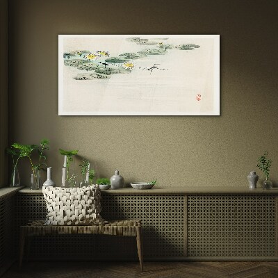 Tableau verre imprimé Des nénuphars sur une surface d'eau calme