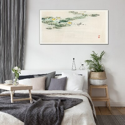 Tableau verre imprimé Des nénuphars sur une surface d'eau calme