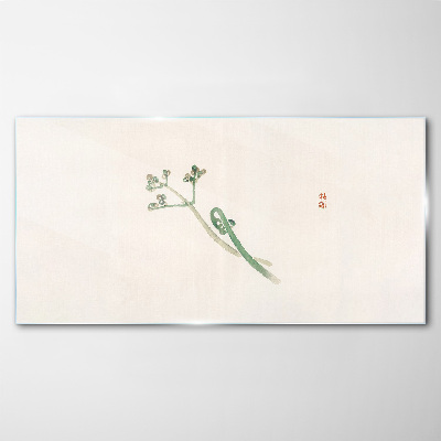 Tableau en verre Brindilles délicates sur fond blanc