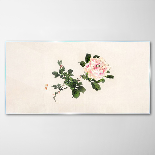 Tableau imprimé sur verre Fleur de pivoine sur fond clair