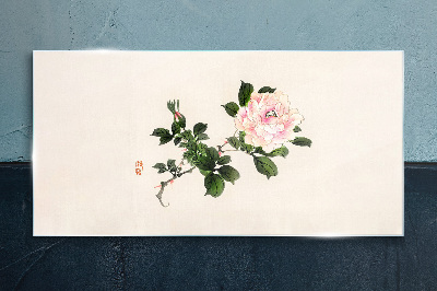 Tableau imprimé sur verre Fleur de pivoine sur fond clair