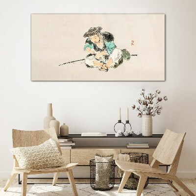 Tableau en verre Enfance avec un chat