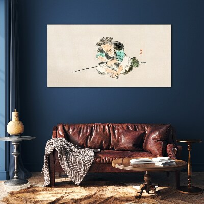 Tableau en verre Enfance avec un chat