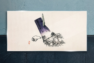Tableau imprimé sur verre Une main avec un pinceau et un coquillage